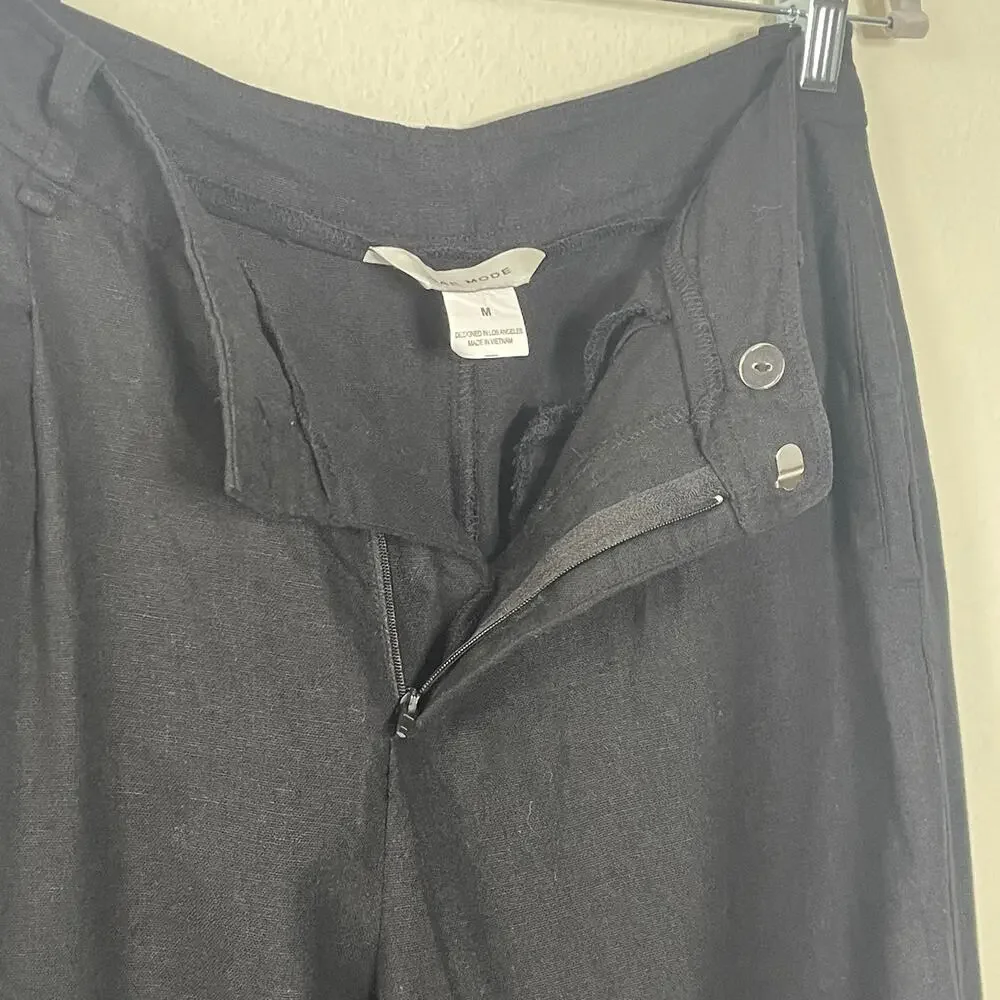 Rae Mode Black Linen Blend‎ Career Pants Size Medium